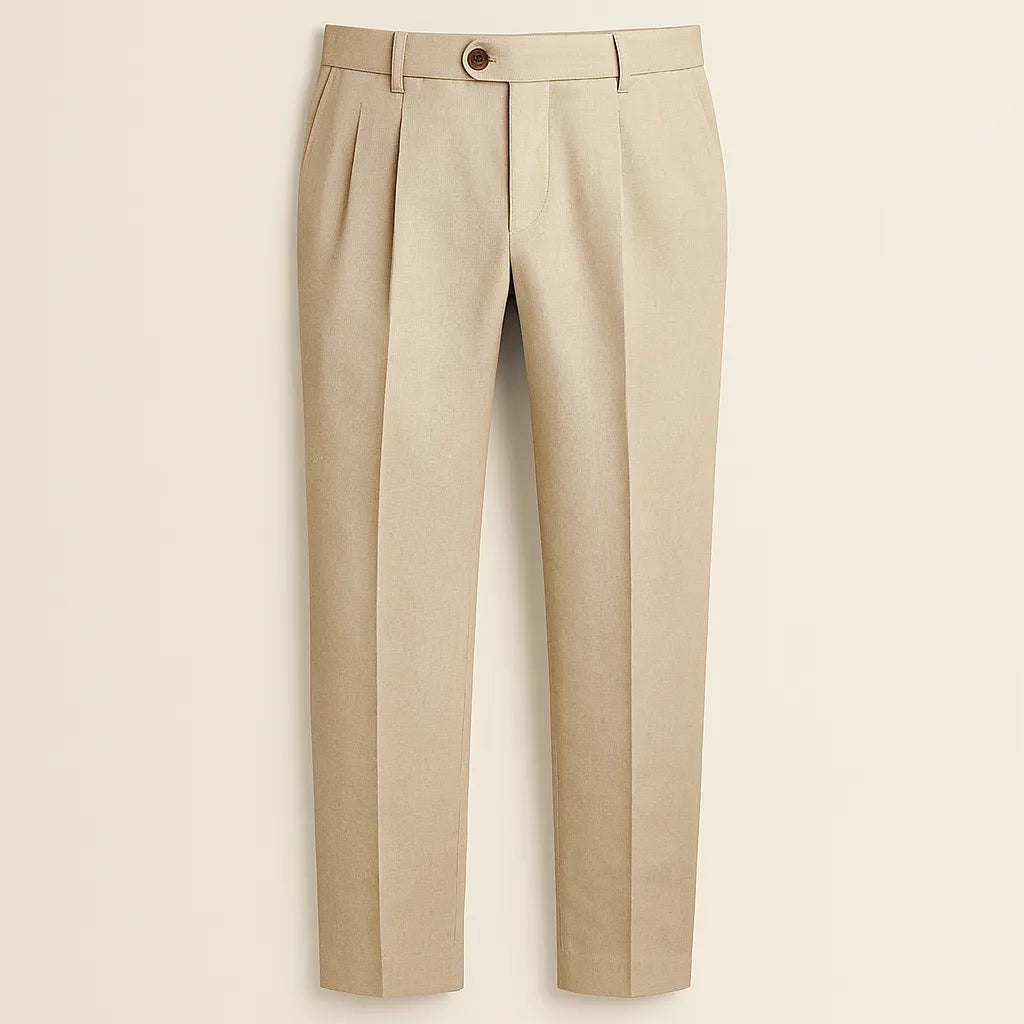 Pantalone Elegante in Lino Beige